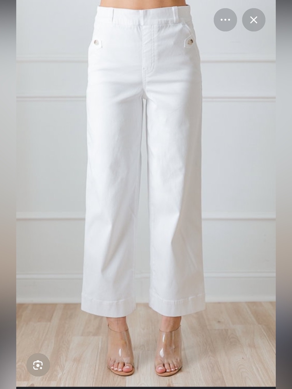 Spanx stretch twill wide leg crop pant